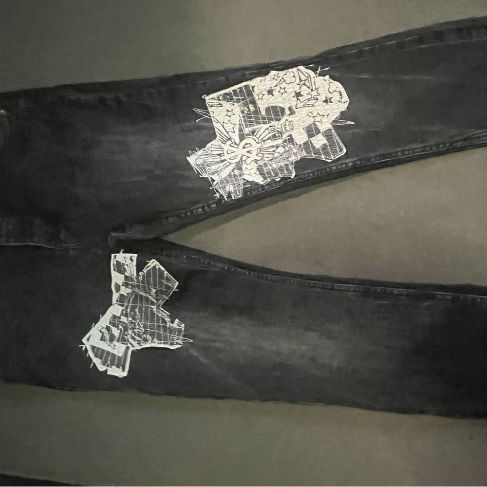 Ksubi chitch black  men’s mid long rise slim tapered leg full length size 38